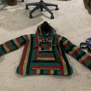 Rasta Colored Drug Rug Hippie Hoodie